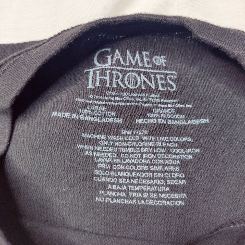 Game of Thrones Hodor Tee Shirt T-shirt Black Mens Sz Large NEW w/ Tags - Picture 4 of 10